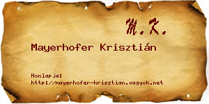 Mayerhofer Krisztián névjegykártya